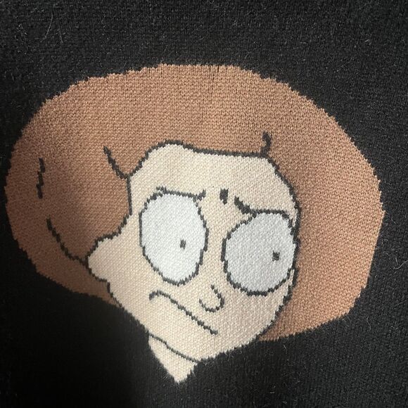 Daylight Curfew Collector Black Adult Swim Rick & Morty Knit Sweater Sz XL NWOT - Picture 3 of 13